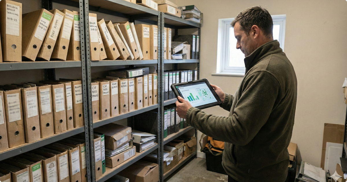 Guy looking at a tablet