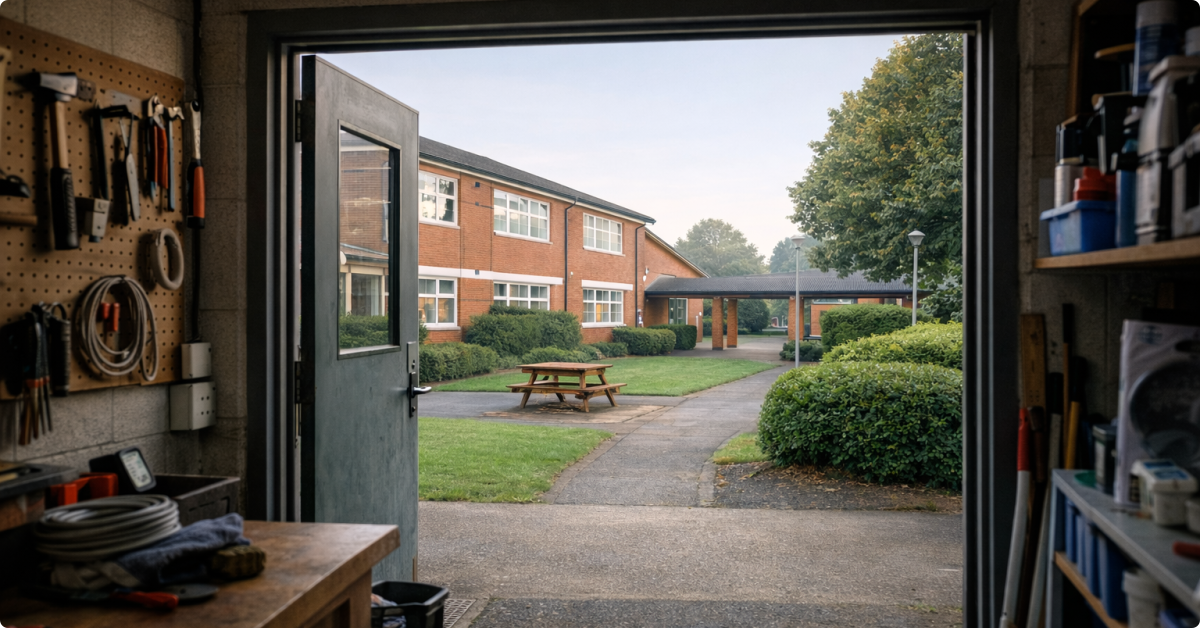 Overlooking a calm school